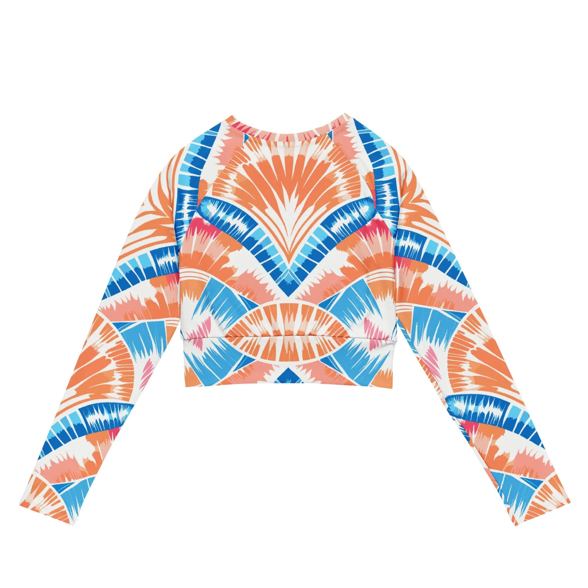 Tie-dye Recycled Long-sleeve Crop Top Peachy Shells