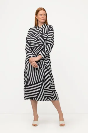 Ulla Popken Striped Dress in Black