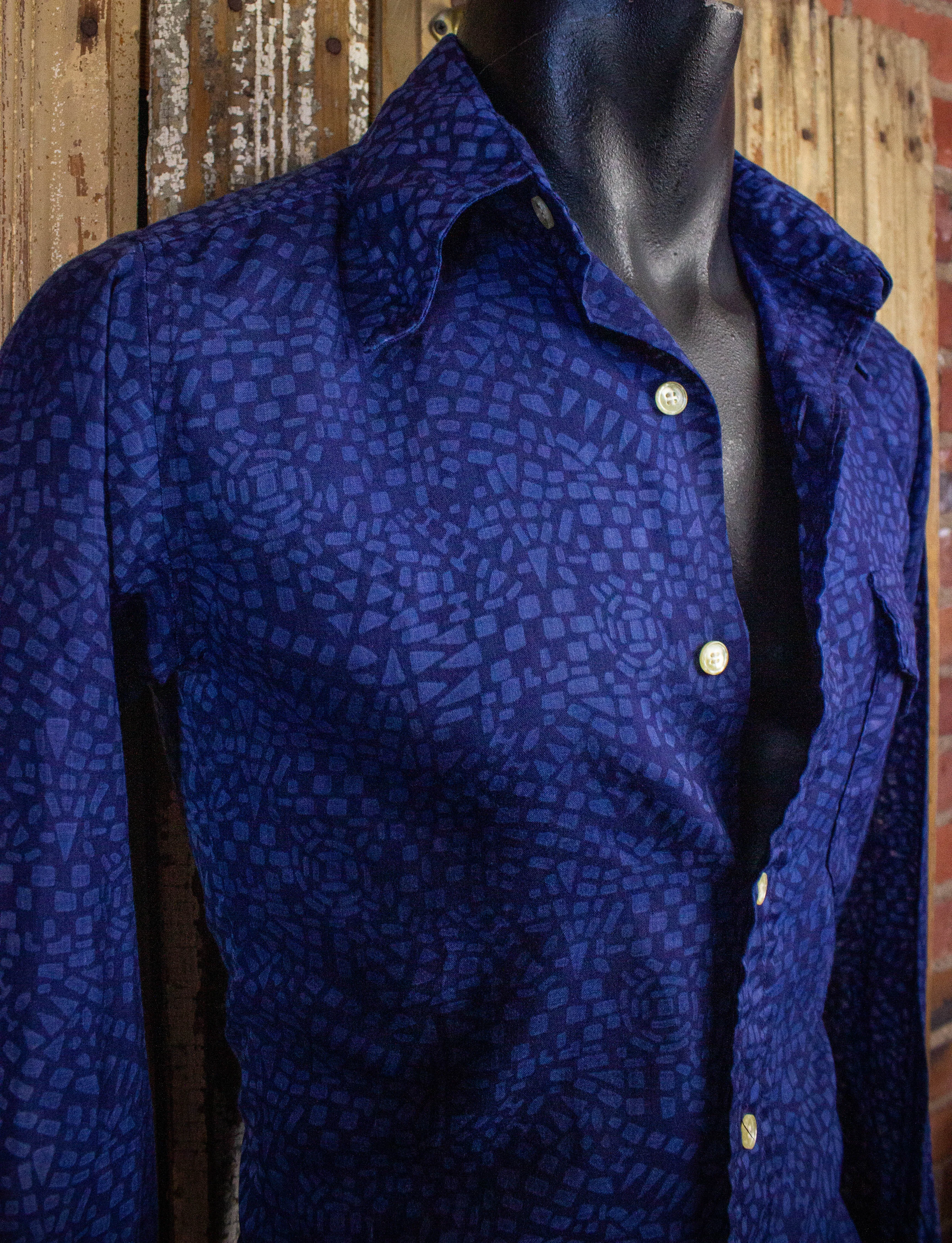 Vintage Sebring Button Up Shirt 70s Blue XS