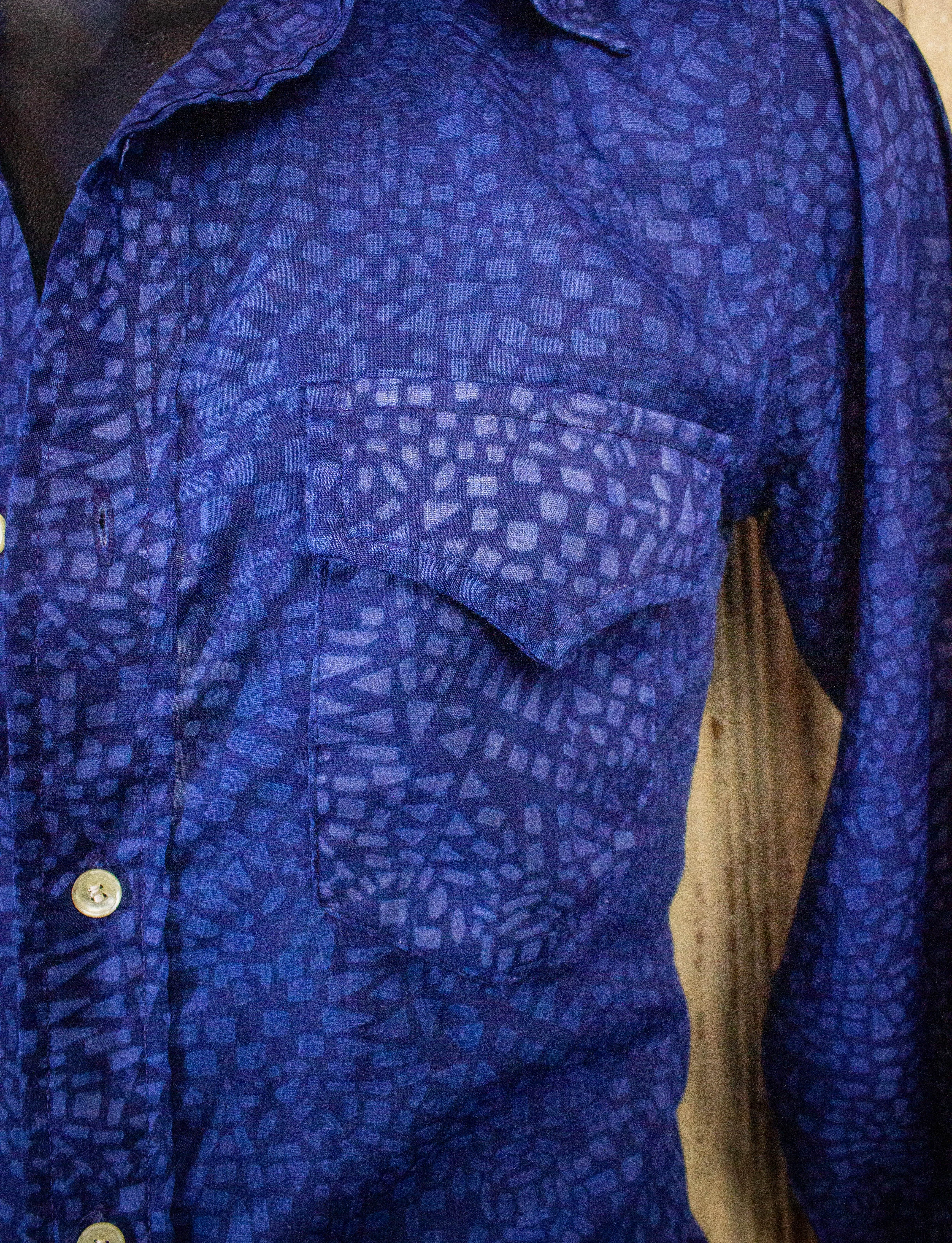 Vintage Sebring Button Up Shirt 70s Blue XS