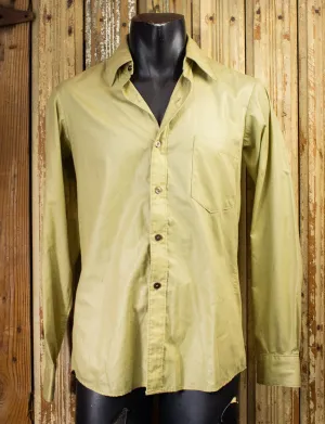 Vintage Tan Long Sleeve Button Up Shirt Medium