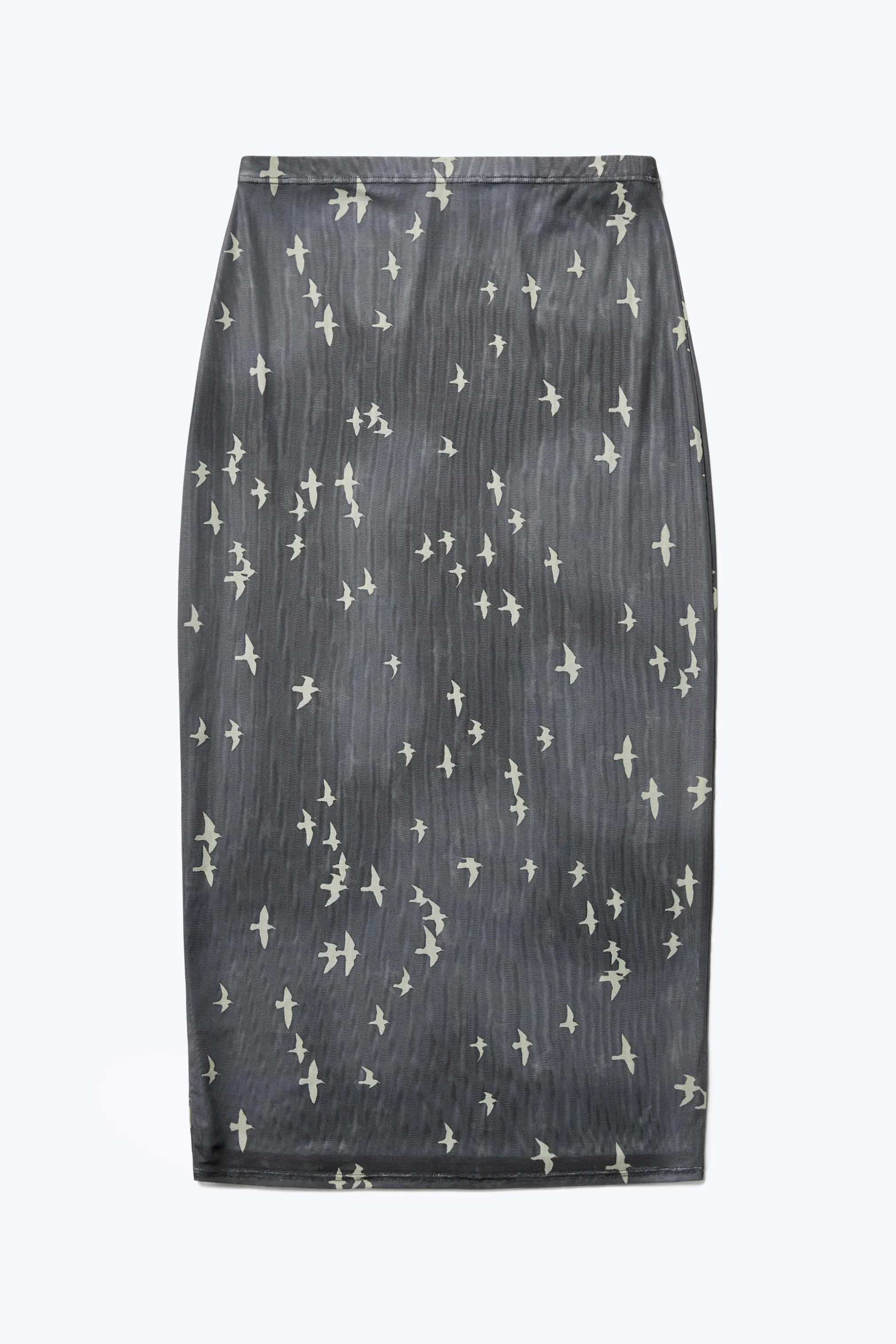 Vivify Mesh Skirt Charcoal Print