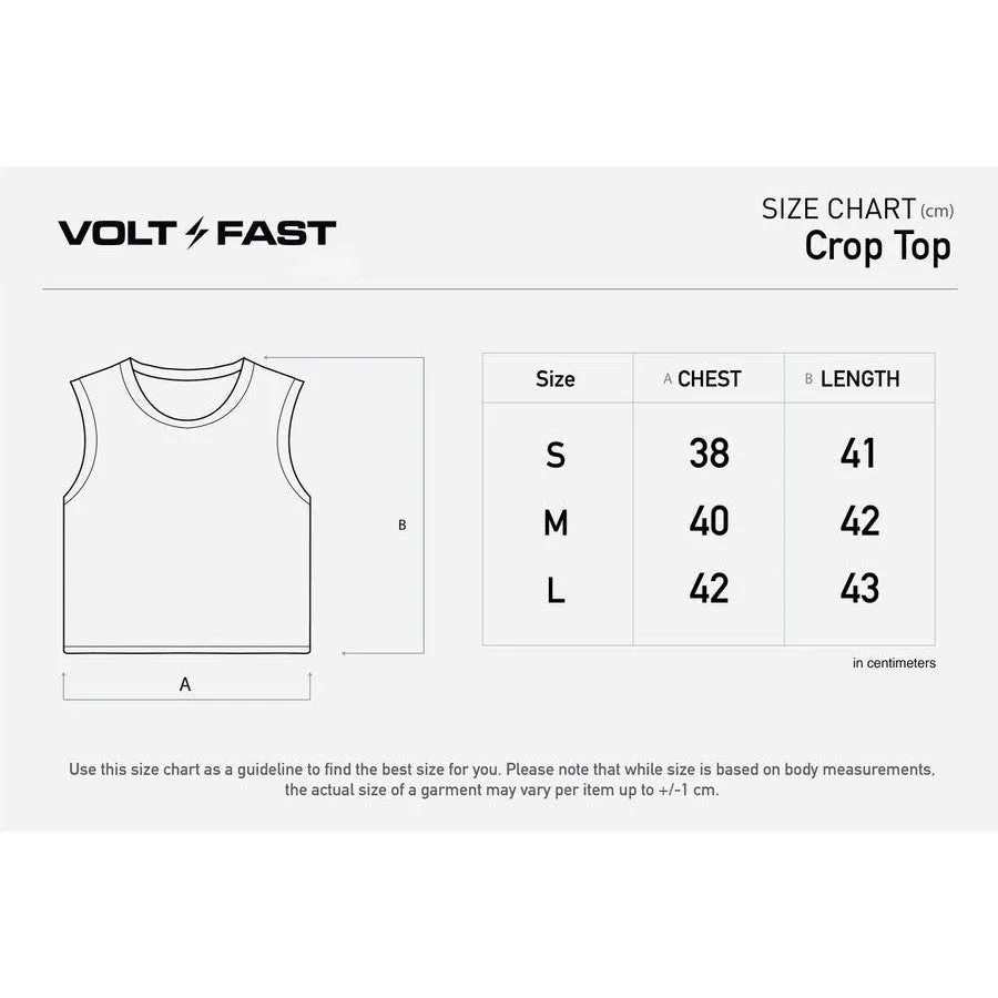 Volt And Fast Women's Bolt Sports Crop Top Tie Dye V1 Series - Lightning Grey