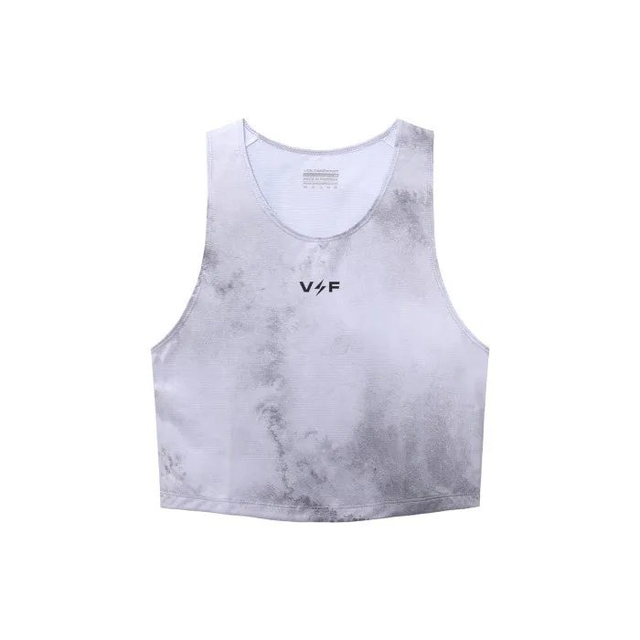 Volt And Fast Women's Bolt Sports Crop Top Tie Dye V1 Series - Lightning Grey