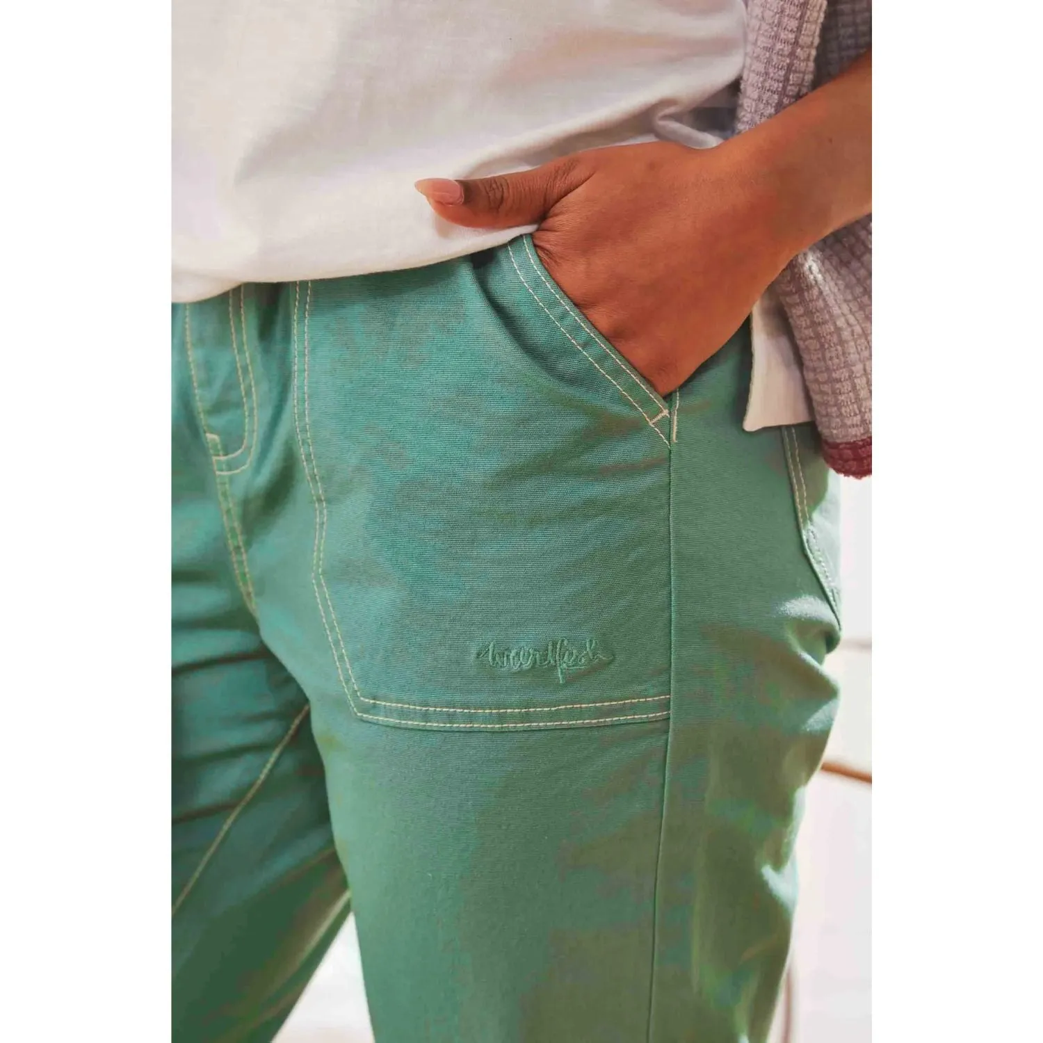 Weird Fish 14 Jade Green Malorri Organic Cotton Trouser