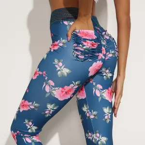 Women High Waist Floral Leggings