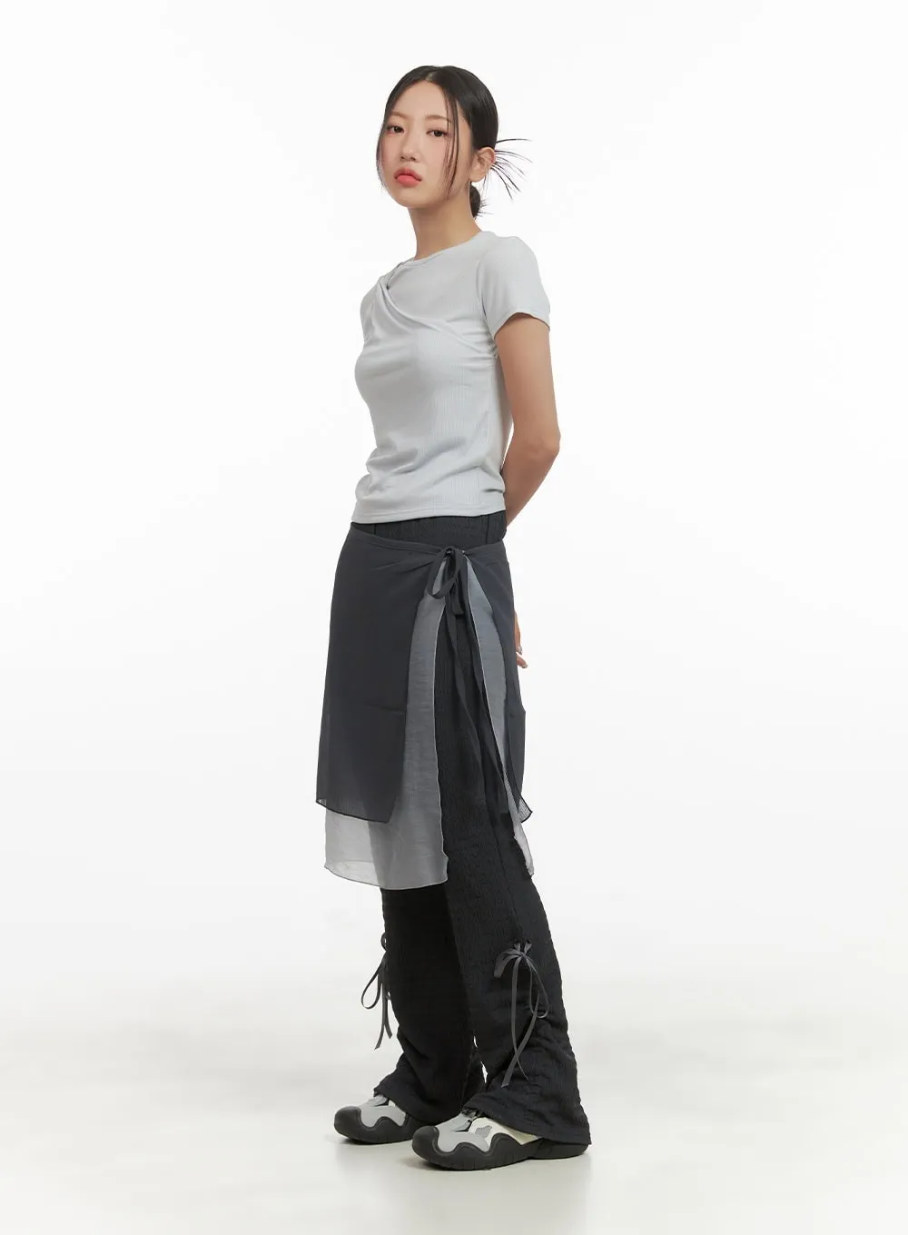 Wrap Layered Midi Skirt CY423